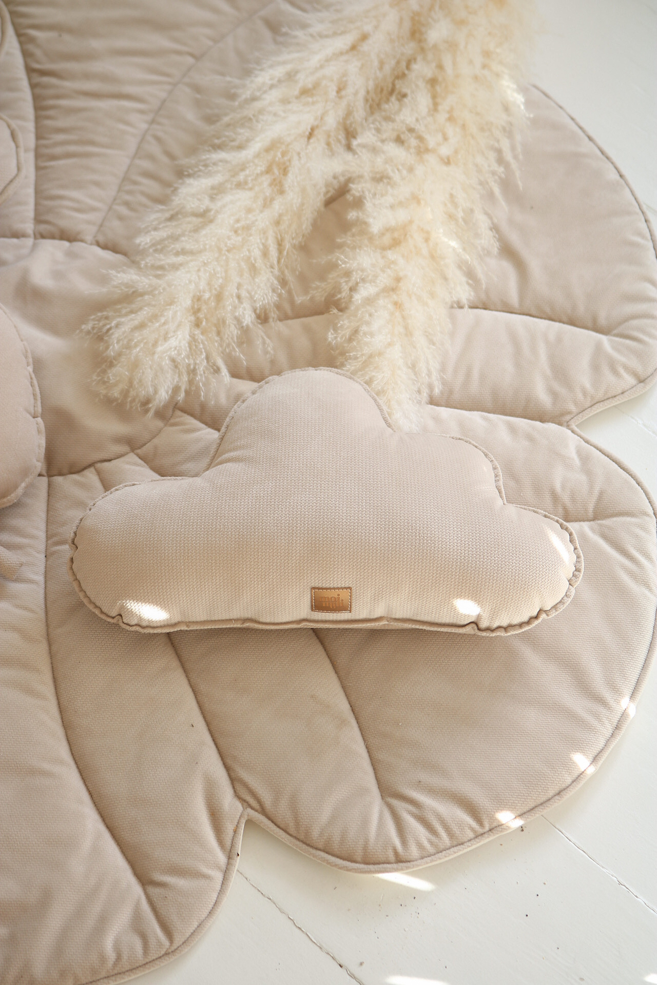 Cream Velvet Cloud Pillow for kids spaces
