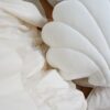 white velvet shell pillow easy to style with other decor