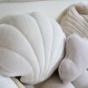 white velvet shell pillow with white cloud pillow