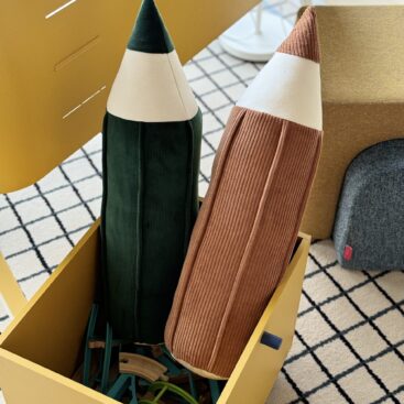 crayon pillows - green and brown