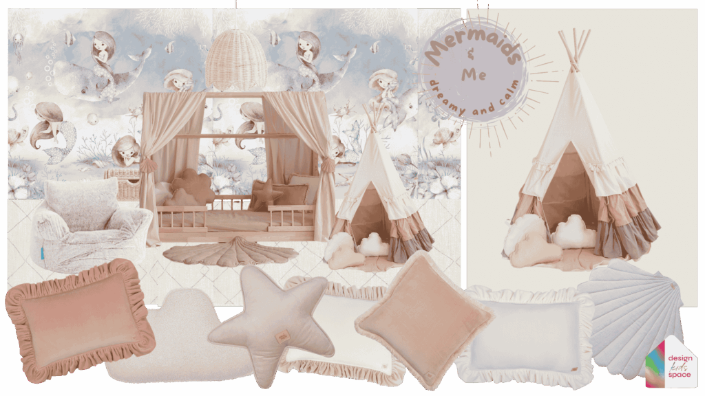 mermaids and me pink room concept - inspirational moodboards