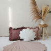 linen shell mat powder pink - with white shell pillow