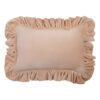 velvet pillow with frills light brown