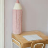 crayon pillow pink velvet