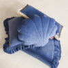dark blue velvet shell pillow