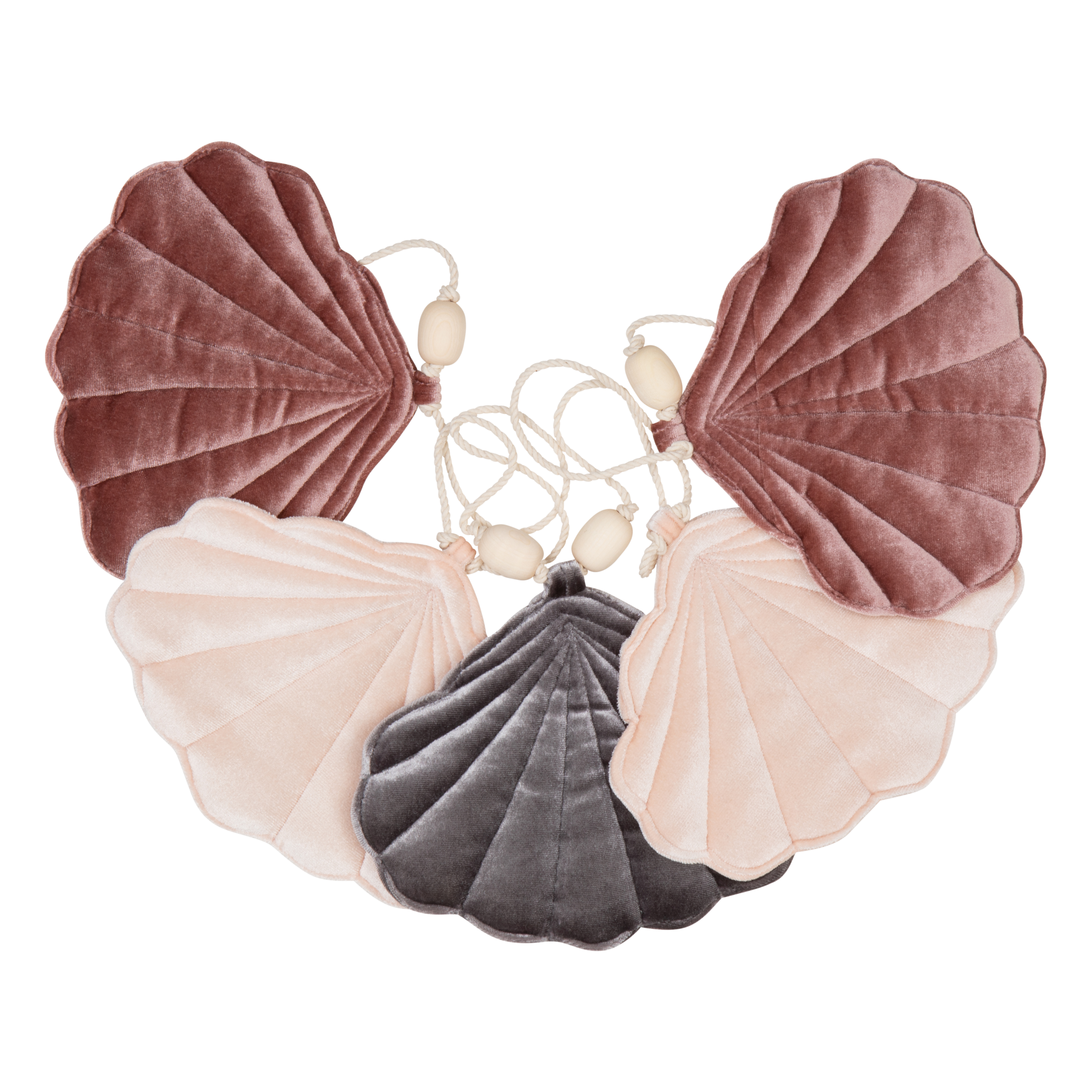 velvet shell garland dark pink