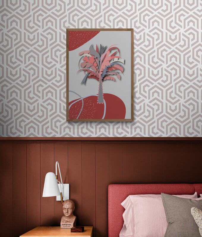 my lovely red palm tree in a cosy and sexy bedroom