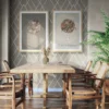 Brown Delicate Relax Printable wall art set in elegant dining