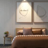 French Harmony Dup in Comfy bedroom with wooden bed and side table (