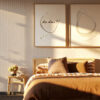 French Harmony Dup in Comfy bedroom with wooden bed and side table