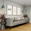 Organic Va Va Voom Trio in Living room with a sofa and grassy plant