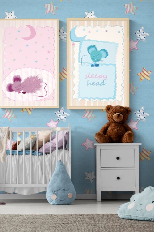 Sleepy Head Duo – Printable Wall Art Set