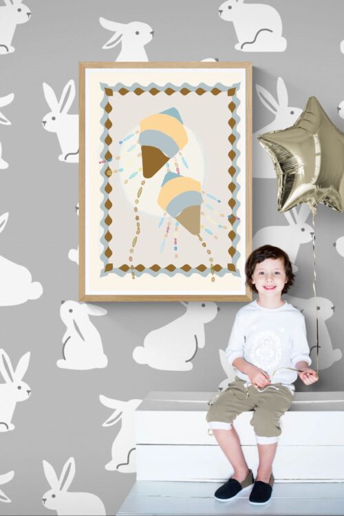 Alternative view of Kites Printable Wall Art | Warm Retro Kite Print | Kids Nursery Playroom Decor | Digital Download