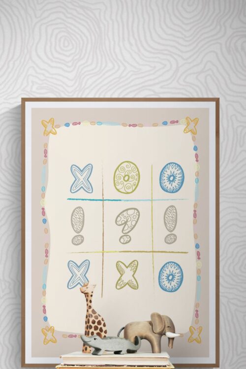Alternative view of XOXO Printable Wall Art | Playful Tic Tac Toe Print | Kids Room Playroom Decor | Digital Download