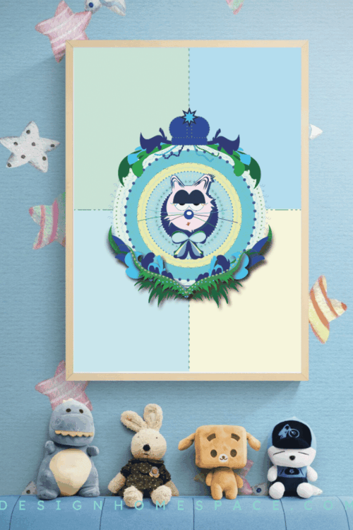 Alternative view of Mum Cat Printable Wall Art | Girl Cat Print | Cute House of Cats | Girls Room Nursery Decor | Digital Download