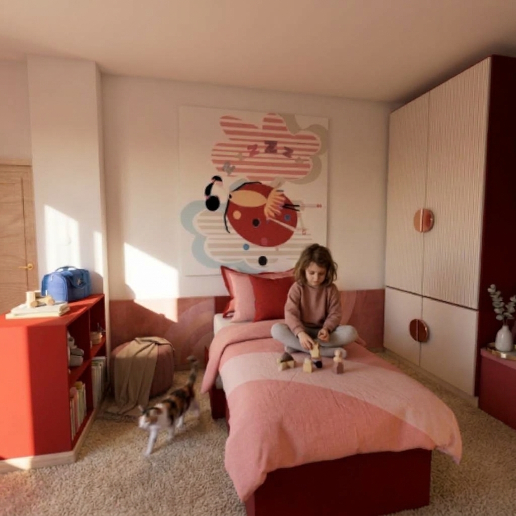 lola bombola themed pink room design for girls. comfy and functional room for schoolgirl